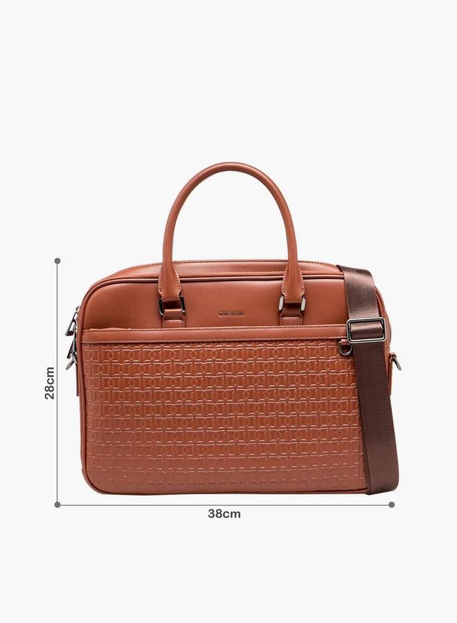 دوتشيني Men Monogram Textured Laptop Bag